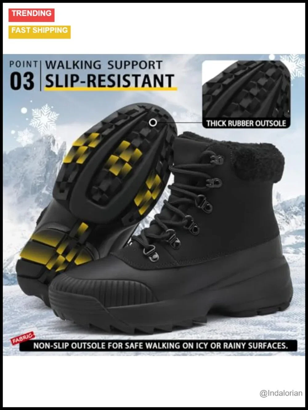 Waterproof Winter Snow Boots for Women Insulated Fur-Lined Non-Slip Walking
